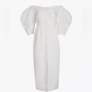 Mara Hoffman ivory linen blend off shoulder dress